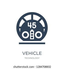vehicle speedometer icon vector on white background, vehicle speedometer trendy filled icons from Technology collection, vehicle speedometer vector illustration