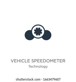 Vector de icono del velocímetro del vehículo. Icono moderno del velocímetro de vehículo plano de la colección de tecnología aislado en fondo blanco. La ilustración vectorial puede utilizarse para el diseño gráfico web y móvil, el logotipo, 