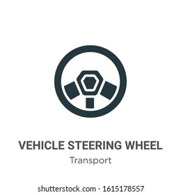 Vehicle steering wheel glyph icon vector on white background. Flat vector vehicle steering wheel icon symbol sign from modern transport collection for mobile concept and web apps design.