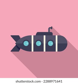 Fahrzeug-U-Boot-Symbol, flacher Vektor. Unterwasserschiff. Meerestiefe