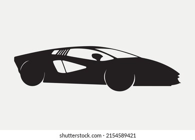 Ilustración del vector de silueta del vehículo Super Car.