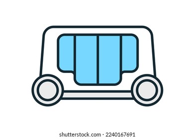 Un vehículo que se mueve automáticamente. Material de ilustración vectorial de auto-conducción.