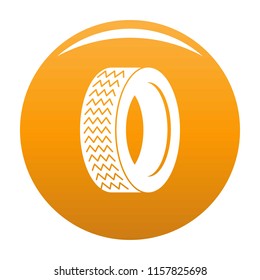 Vehicle tire icon. Simple illustration of vehicle tire vector icon for any design orange