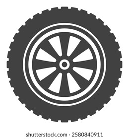 Vehicle tire vector icon - Car wheel and disc vector concept design element