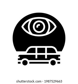 vehicle tracking glyph icon vector. vehicle tracking sign. isolated contour symbol black illustration
