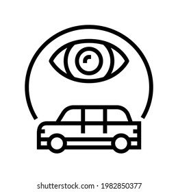 vehicle tracking line icon vector. vehicle tracking sign. isolated contour symbol black illustration