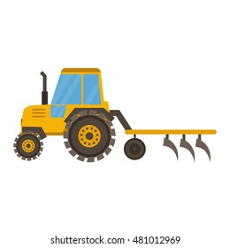 Vehicle tractor farm vector illustration isolated on white background