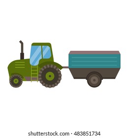Vehicle tractor farm vector illustration isolated on white background