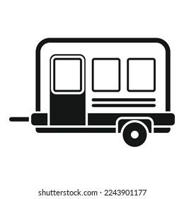 Vehicle trailer icon simple vector. Car caravan. Auto bus