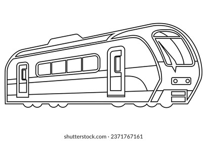 Vehicle Train Outline illustration. Vehicle Train vector Outline 
