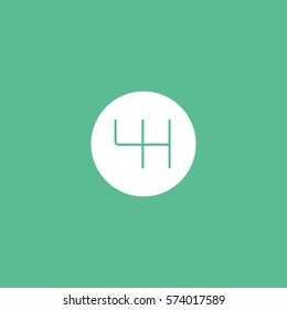 Vehicle Transmission Sign Flat Icon On Green Background