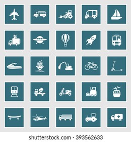Vehicle & transportation Flat Colors Icon Set. Eps-10.