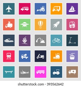 Vehicle & transportation Flat Colors Icon Set. Eps-10.