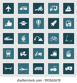 Vehicle & transportation Flat Colors Icon Set. Eps-10.
