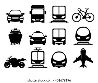 Vehicle and transportation icon set