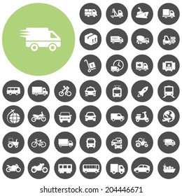 Vehicle And Transportation Icons Set