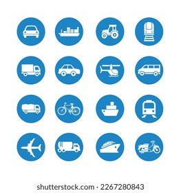 Vehicle and Transportation icons set. Transportation icons set. Transport icons