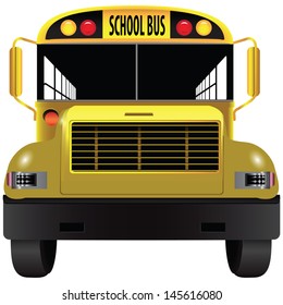 A vehicle for transporting children - school bus. Vector illustration.