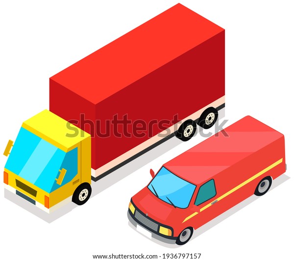 Vehicle for transpportation and\
shipping. Delivery of parcels by transport. Postal cargo\
trucks