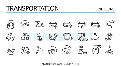 Vehicle types. Cruise ships, public transportation, car rent and other.