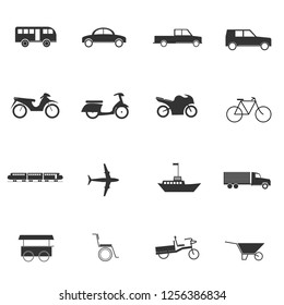 Vehicle vector icon collection set, vector design