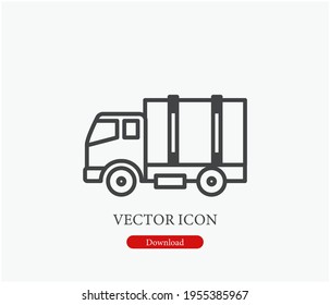 Icono del vector del vehículo.  Trazo editable. Signo de estilo lineal para uso en diseño web y aplicaciones móviles, logotipo. Ilustración de símbolo. Gráficos vectoriales de píxeles - Vector