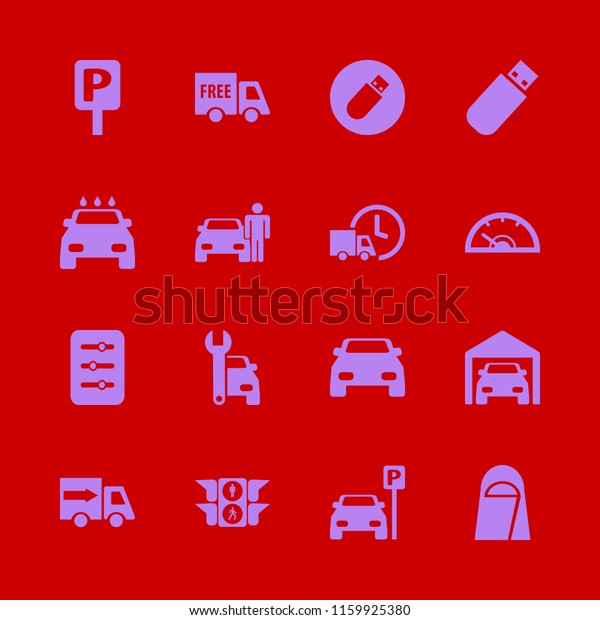 vehicle vector icons set. with\
filter, arab woman, flash driver and fast delivery truck in\
set
