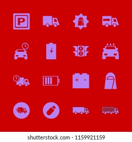 vehicle vector icons set. with flash driver, traffic signs, parking sign and parking time in set