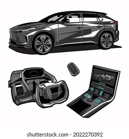 vehicle vector illustration with interior