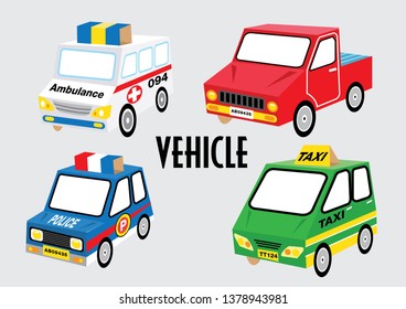 vehicle vector illustration set