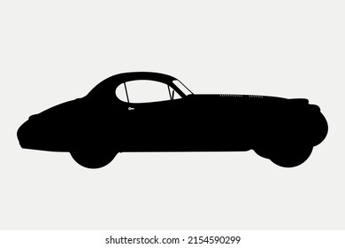 Vehicle Vintage Sport Car Silhouette Vector Illustration.