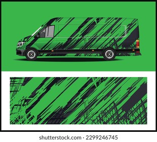 vehicle vinyl branding wrap design with Vector illustration