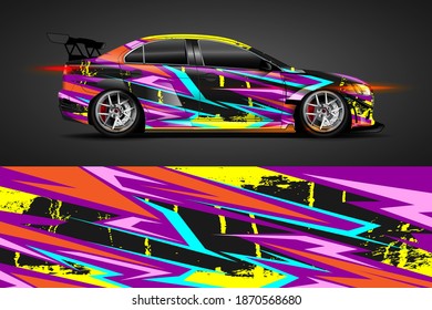 Vehicle vinyl wrap design with Racing stripe streak abstract background