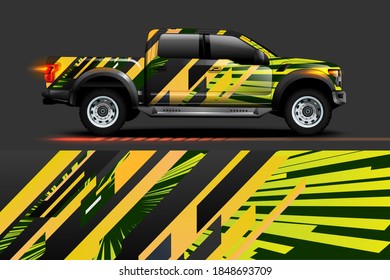 Vehicle vinyl wrap design with sporty abstract background