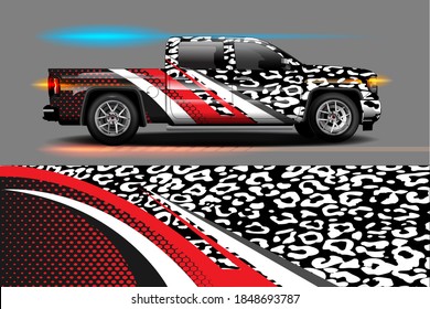 Vehicle vinyl wrap design with sporty abstract background