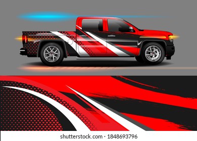 Vehicle vinyl wrap design with sporty abstract background