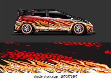 Vehicle vinyl wrap design with sporty abstract background