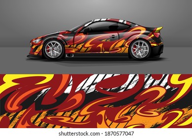 Vehicle vinyl wrap design with sporty abstract background