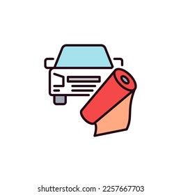 Vehicle Vinyl Wrap vector concept colored icon or symbol