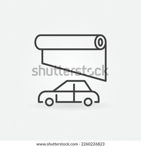 Vehicle Vinyl Wrap vector concept linear minimal icon or symbol