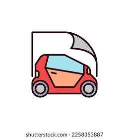 Icono o elemento de diseño del vector de envolvimiento de vinilo de vehículos