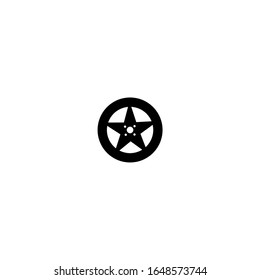 vehicle wheel. car wheel. simple, flat, black.