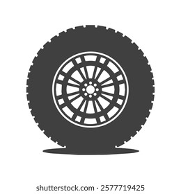 Vehicle Wheel Icon Design with a Sturdy Pattern
