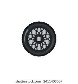 Vehicle wheel isolated on white 