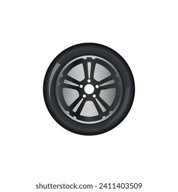 Vehicle wheel on white background