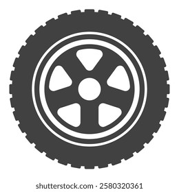 Vehicle wheel vector icon - Car tire and stylish rim concept sign