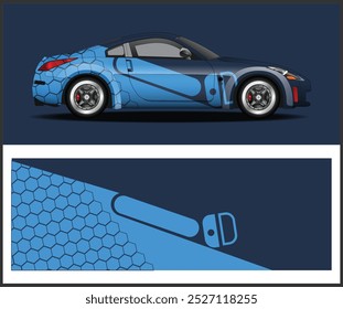 Diseño envolvente del vehículo. coche de carreras, rally, aventura y librea
