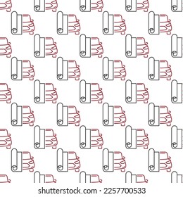 Vehicle Wrapping seamless geometric background - vector Vinyl Film with Red Car concept pattern