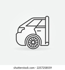 Vehicle Wrapping vector Car concept icon or sign in thin line style