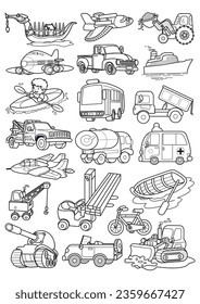 Vehicles 2D set. Vector of car
